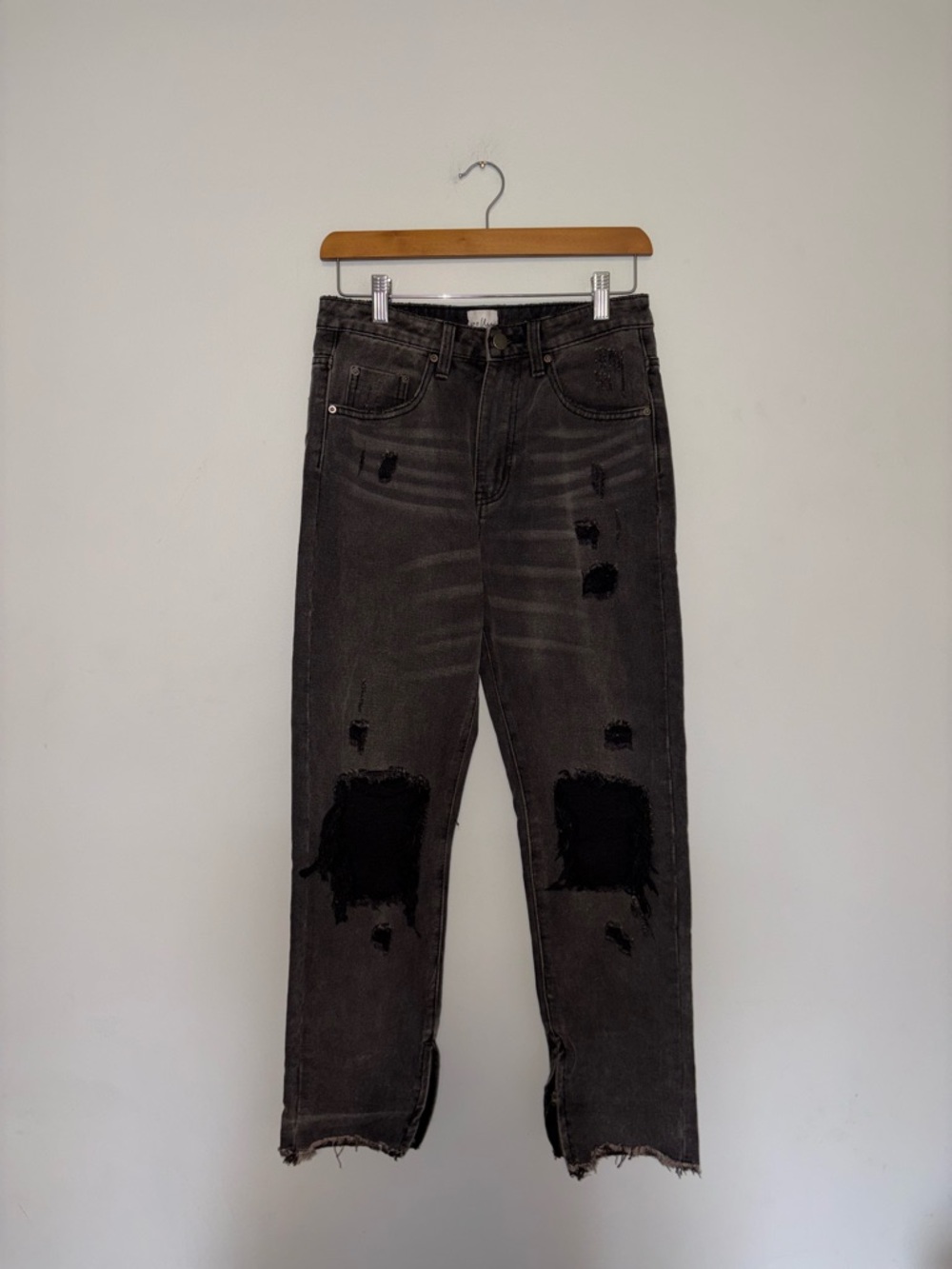 Oh Polly ~ Black Distressed Jeans